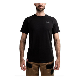 Milwaukee 4932492964 HT SS BL Hybrid Work Short Sleeve T-Shirt Black (M)