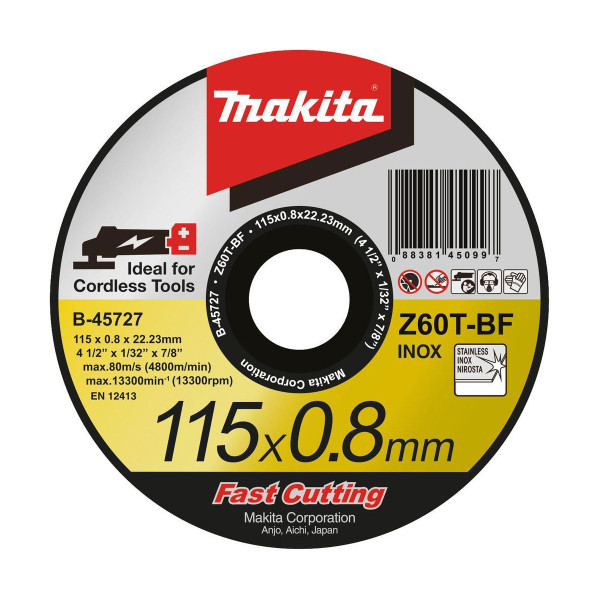 Makita B-45727 0.8mm Thin Slitting Disc - Z60T (115mm)