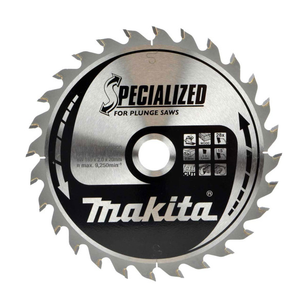 Makita B-56699 TCT Plunge Saw Blade - 165x20x28T (Wood)