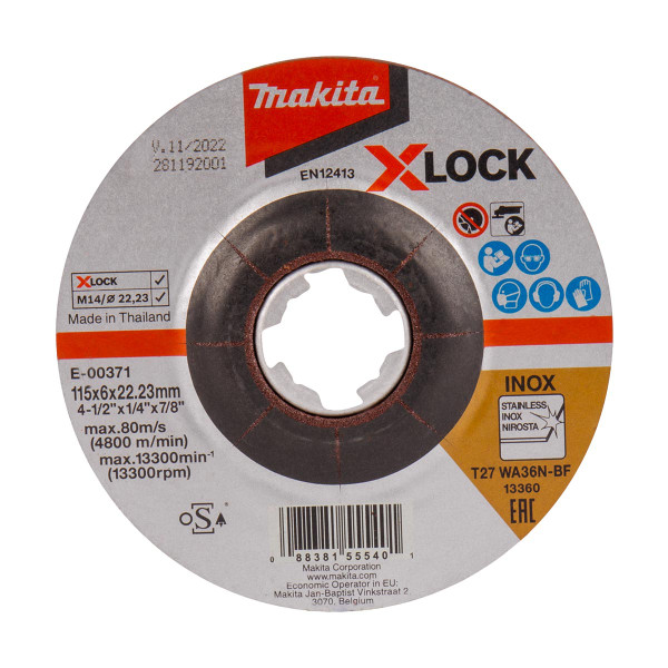 Makita E-00371 X-LOCK 115mm Grinding Disc WA36N