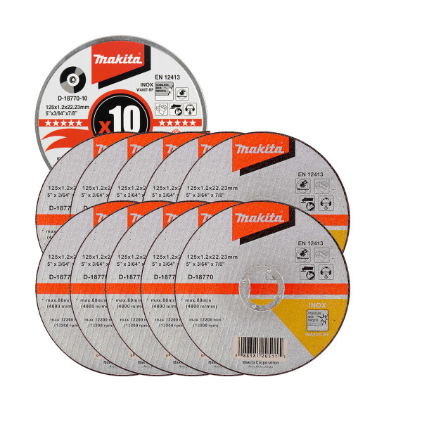 Makita D-18770-10 125mm Thin Metal Cutting Discs (10 pack)