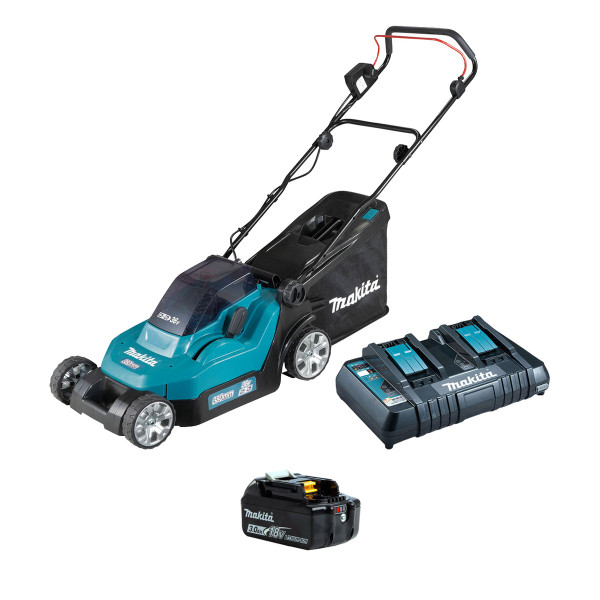 Makita DLM382PF-1 Twin 18v 38cm Lawn Mower (1x3Ah)