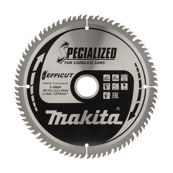 Makita E-08894 Efficut TCT Mitre Saw Blade (216x30mmx80T)