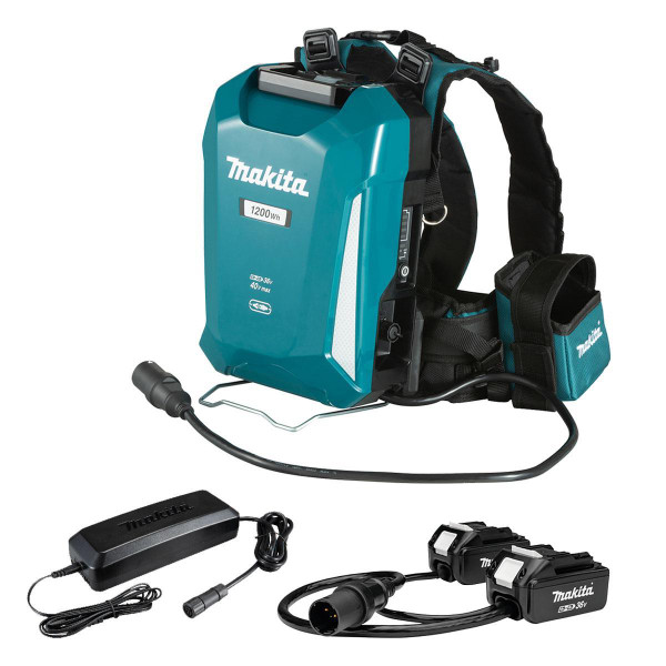 Makita PDC1200A01 1,200Wh Battery Backpack - Includes Twin 18v Adaptor