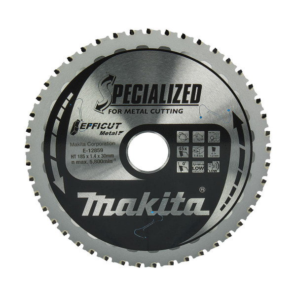 Makita E-12859 Efficut Metal Cutting TCT Circular Saw Blade (185mmx30mmx45T)