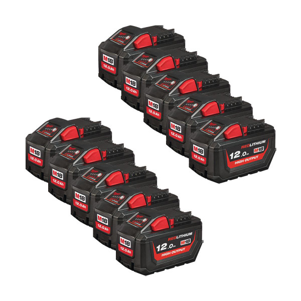 Milwaukee M18 HB12 High Output Battery Ten Pack (10x12Ah)