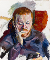 169 - Adam Looking at his Phone in Early Evening Sunlight, Winter