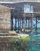 131 - Jumping off Brighton Palace Pier Groyne