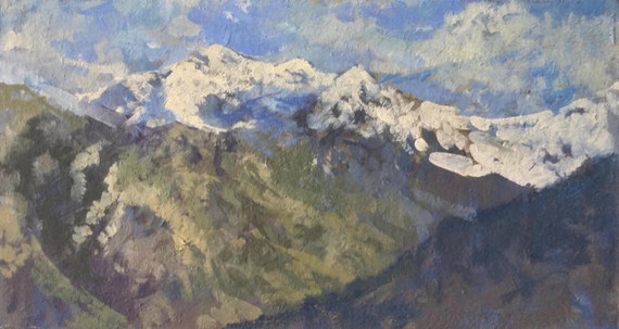 204 - Late Afternoon Light in the Alps across Lake Como from Villa Collina