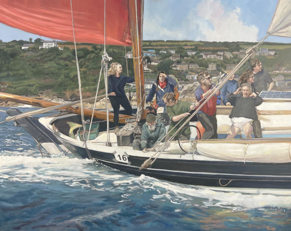 134 - Peel passing St Clements Rock, Mousehole Regatta