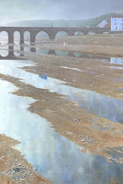 332 - Low Water, the Torridge at Bideford Long Bridge