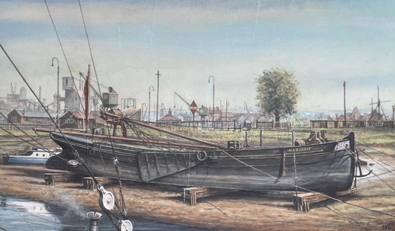 130 - The Dock End Yard Ipswich 1958, on the Blocks