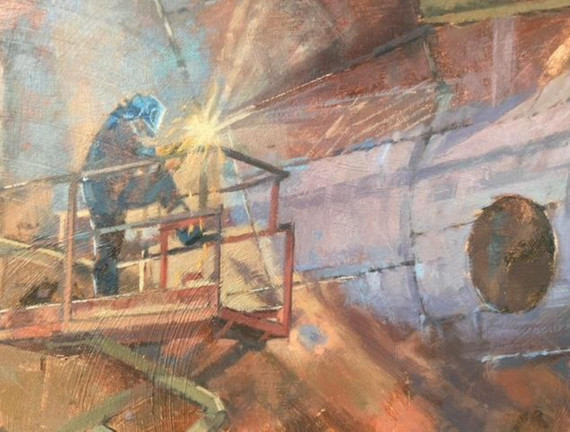 329 - Welder Working from Scissor Lift