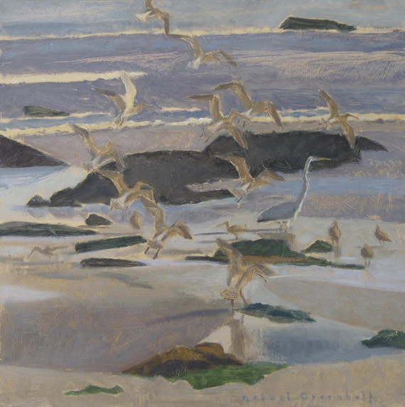 102 - Ebbing tide, Curlews and Heron
