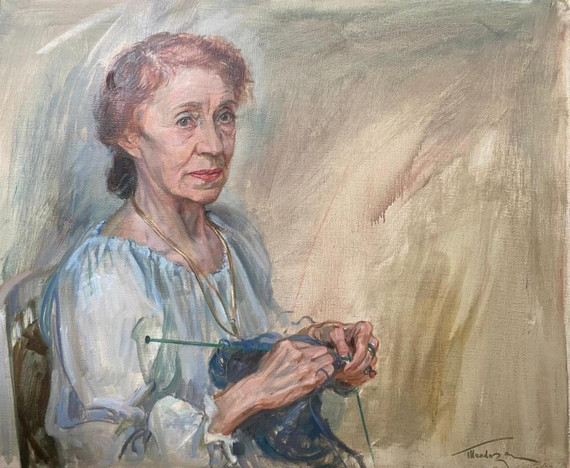 219 - Dot Mendoza, Knitting - ‘Grancat’ (c. 1980)