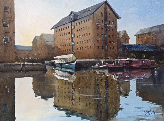327 - Last Light on Gloucester Dock