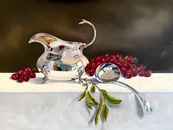 460 - Silver Sauceboat Still Life