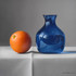 214 - Blue Glass with Orange