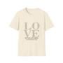 LOVE Never Fails Unisex Softstyle T-Shirt