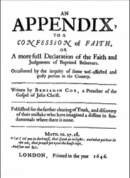 The third essay in The British Particular Baptists, Volume 1 Revised, is on Benjamin Coxe (1595-ca.1676)