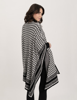 Renuar Houndstooth Sweater Poncho