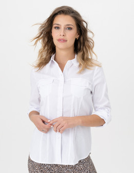 Renuar Fitted Cotton Shirt with Pockets