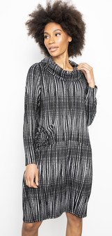 LIV by Habitat Cowlneck Dress in Gradient Stripe Pattern