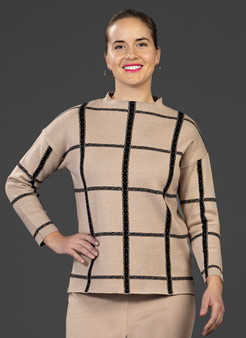 Variations Retro Sweater with Plaid Pattern