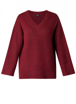 Yest V-Neck Sweater in Merlot