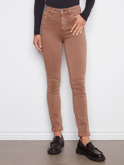 Charlie B Jeans with Narrow Cuff in Mocha