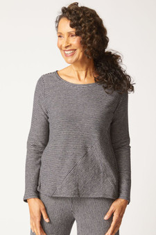Habitat Striped Huntington Pullover in Black