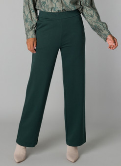 Yest Knit Wide Leg Pants in Hunter Green