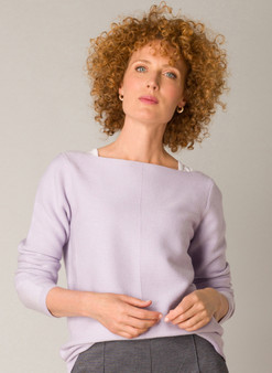 Yest Boatneck Cotton Sweater in Lilac