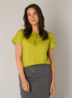Yest Short Sleeve Blouse in Lime