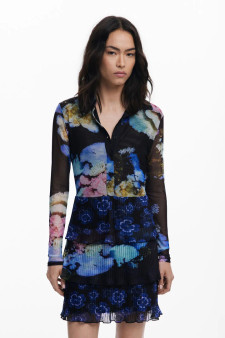 Desigual Floral Dress With Pleats