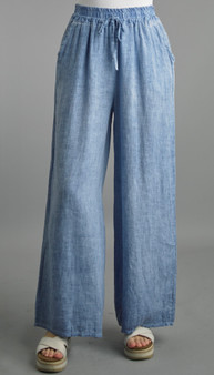 Tempo Paris Italian Linen Pants in Blue