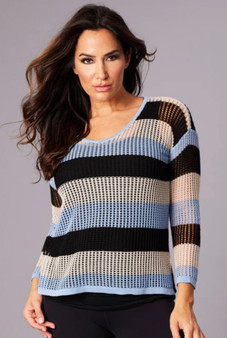 Angel Open Weave Striped Sweater