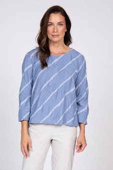 Olivia by Habitat Textured Pullover in Blue