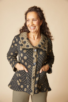 Habitat Button Down Jacket in Mixed Polkadots