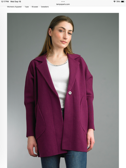 Tempo Paris Sweater Jacket in Aubergine