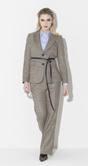 B.yu Italy Mini Check Wide Leg Trousers B.yu Italy Mini Check Wide Leg Trousers