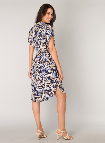 Yest Short Sleeve  Abstract Print Dress 