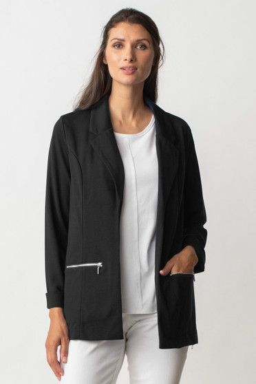 LIV by Habitat Ponte Knit Zip Up Jacket in Black