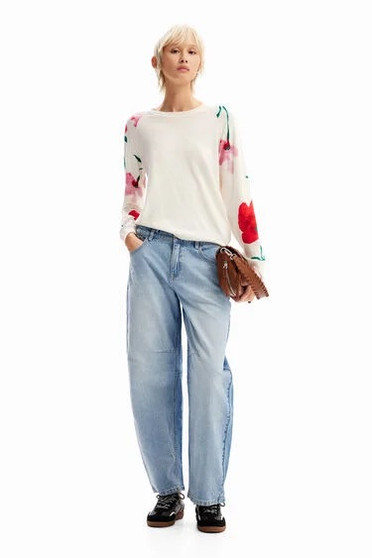 Desigual Watercolor Floral Sweater 