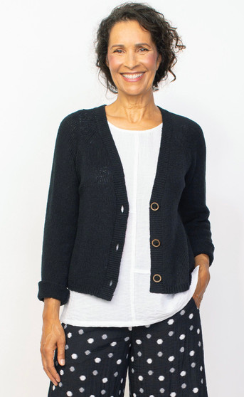 Habitat Shaker Stitch Cardigan in Black