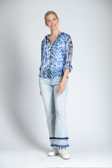 APNY Abstract Print Shirt in Blue Multi