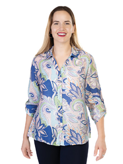 Variations Pullover Shirt in Abstract Floral Print
