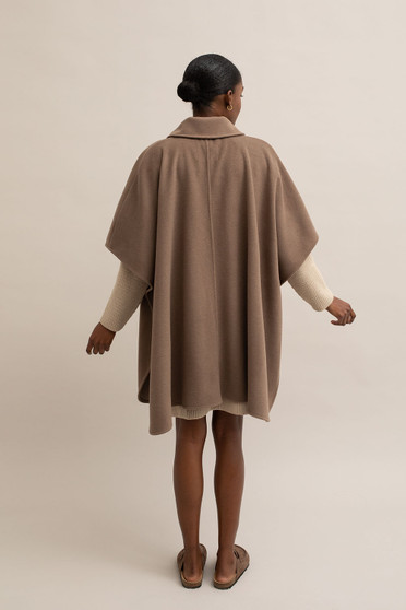 Mus + Bombon Cape Coat in Taupe