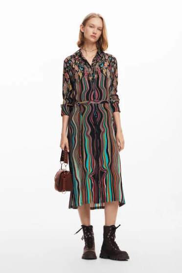 Desigual Shirt Dress in Abstract Print