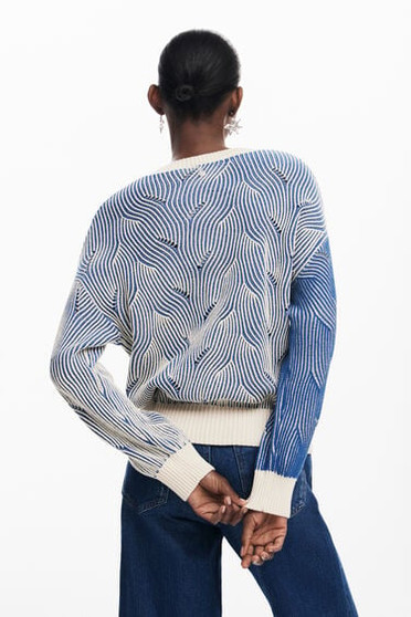 Desigual Two Tone Crewneck Sweater